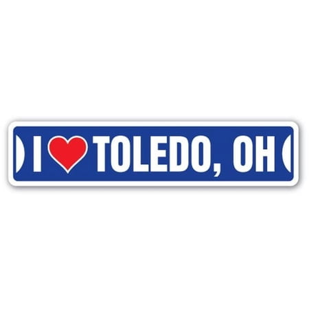 SignMission Street Decal - I Love Toledo, Ohio