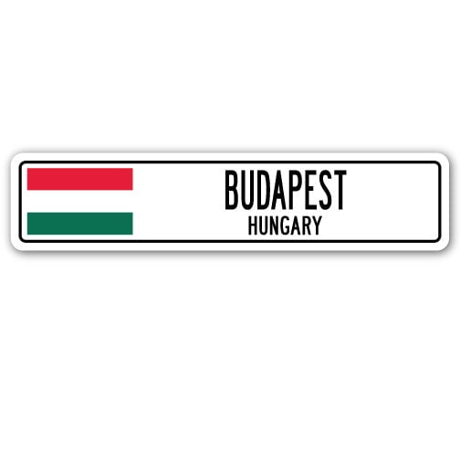 BUDAPEST HUNGARY Street Sign Hungarian flag city country road wall gift