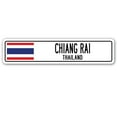 thumbnail image 1 of CHIANG RAI THAILAND Street Sign Thai flag city country road wall gift, 1 of 5