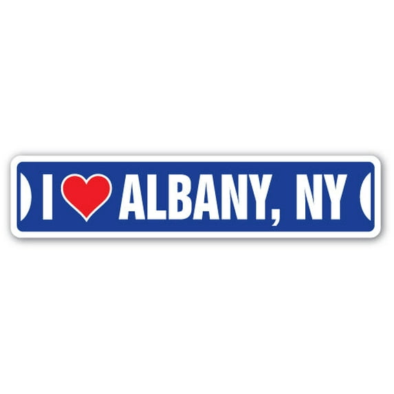I LOVE ALBANY NEW YORK Street Sign ny city state us wall road décor gift