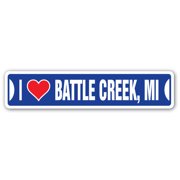 SignMission SSIL-Battle Creek Mi Street Sign - I Love Battle Creek, Michigan