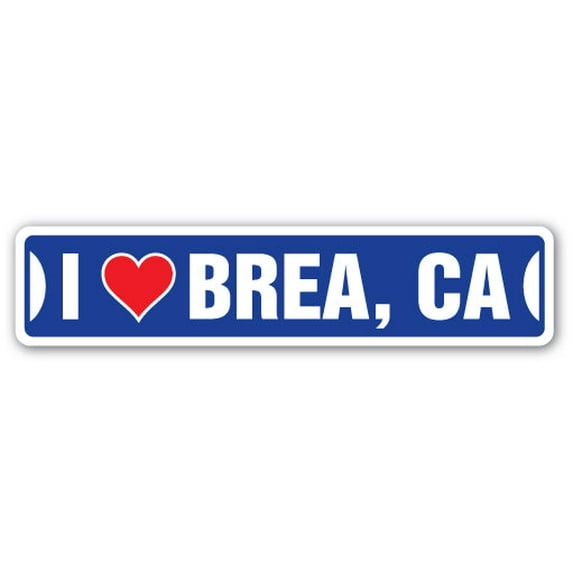 SignMission SSIL-Brea Ca Street Sign - I Love Brea, California