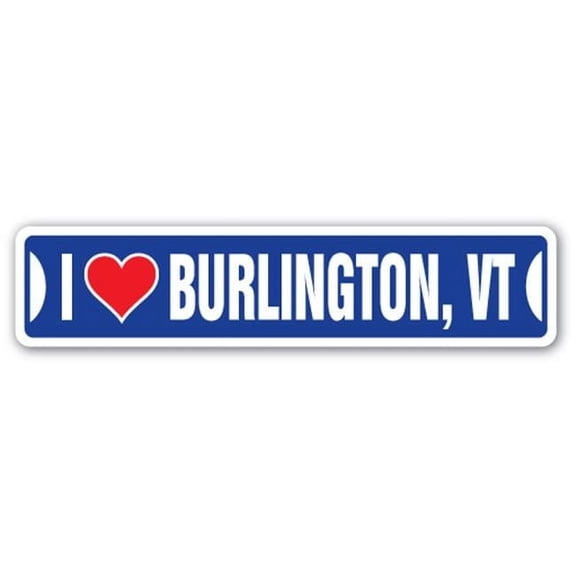 SignMission SSIL-Burlington Vt Street Sign - I Love Burlington, Vermont