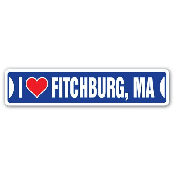 SignMission SSIL-Fitchburg Ma Street Sign - I Love Fitchburg, Massachusetts