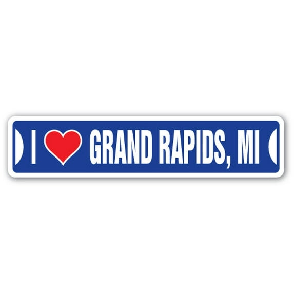 SignMission SSIL-Grand Rapids Mi Street Sign - I Love Grand Rapids, Michigan