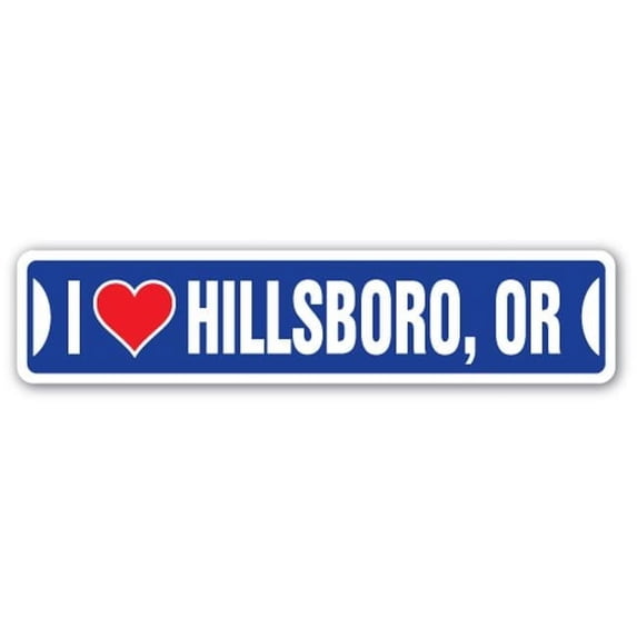 SignMission SSIL-Hillsboro Or Street Sign - I Love Hillsboro, Oregon