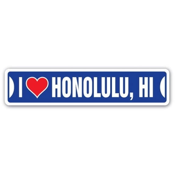 SignMission SSIL-Honolulu Hi Street Sign - I Love Honolulu, Hawaii