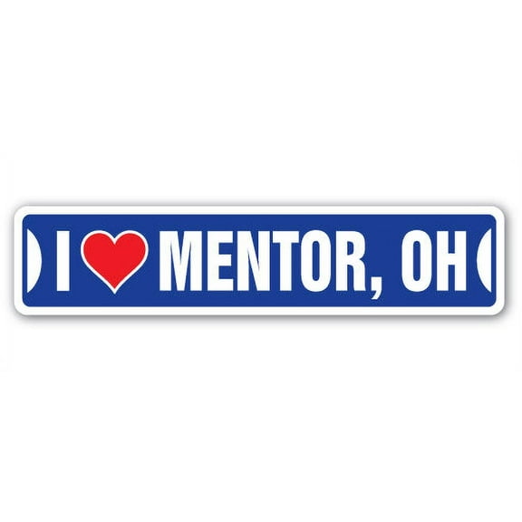 I LOVE MENTOR OHIO Street Sign oh city state us wall road décor gift