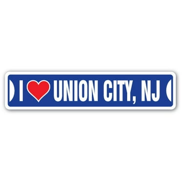 I LOVE UNION CITY NEW JERSEY Street Sign nj city state us wall road décor gift