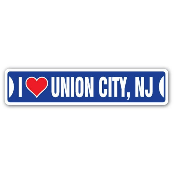 I LOVE UNION CITY NEW JERSEY Street Sign nj city state us wall road décor gift