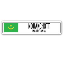 NOUAKCHOTT MAURITANIA Street Sign Mauritanian flag city country road wall gift