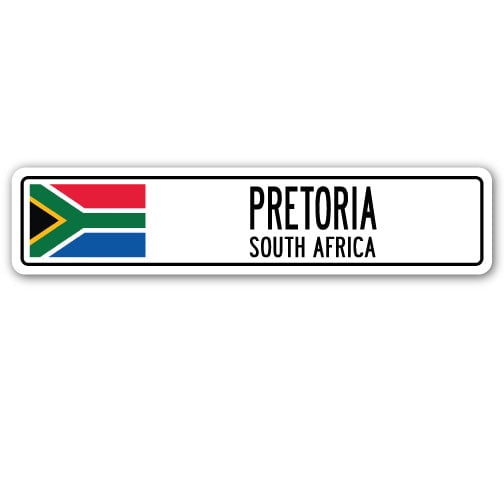 PRETORIA SOUTH AFRICA Street Sign South African flag city country road gift