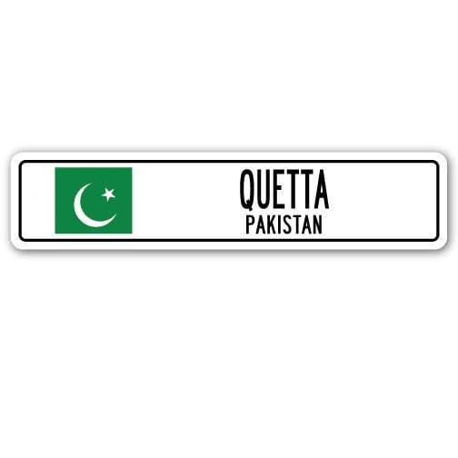 QUETTA PAKISTAN Street Sign Pakistani flag city country road wall gift