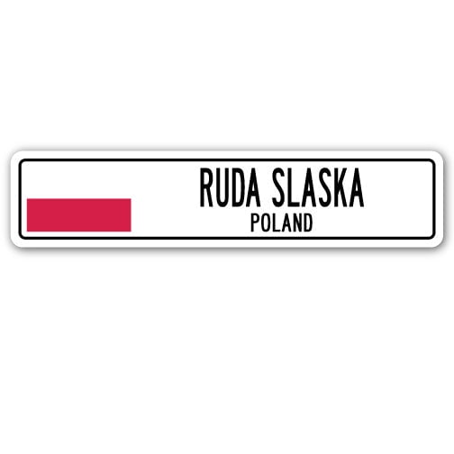 RUDA SLASKA POLAND Street Sign Pole flag city country road wall gift