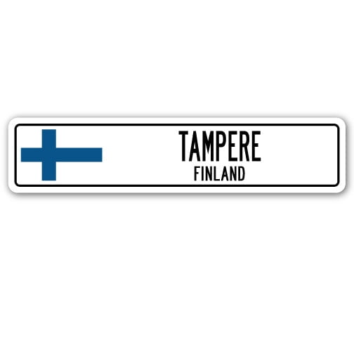 TAMPERE FINLAND Street Sign Finnish Finn flag city country road wall gift