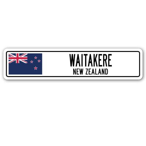 WAITAKERE NEW ZEALAND Street Sign New Zealander Kiwi flag city country ro gift