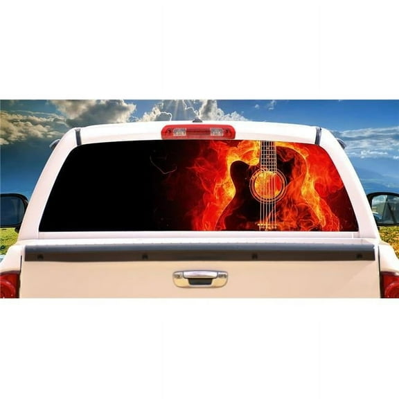 SignMission Strings On Fire Rear Window Graphic Truck View Thru Vinyl Back Decal