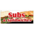 thumbnail image 1 of SUBS & SANDWICHES BANNER SIGN hero hoagie huge homemade grinders drinks, 1 of 4