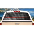 thumbnail image 1 of SignMission Thin Red Line Flag In The Wind Rear Window Graphic truck view thru vinyl decal HD Graphics Professional Grade Material Universal Fit for Full Size Trucks Weatherproof  Made, 1 of 3
