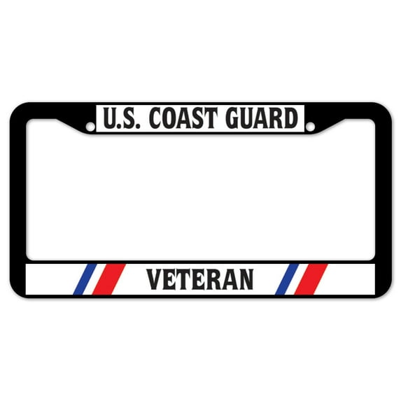 SignMission U.S. Coast Guard Veteran Plastic License Plate Frame, License Tag Holder 12" X 6" Fits Any Car, Truck, SUV, RV, or Trailer