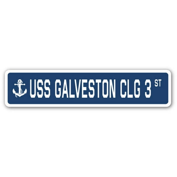 SignMission SSN-624-Galveston Clg 3 USS Galveston Clg 3 Street Sign - US Navy Ship Veteran Sailor Gift