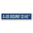 thumbnail image 1 of USS SIGOURNEY DD 643 Street Sign us navy ship veteran sailor gift, 1 of 5