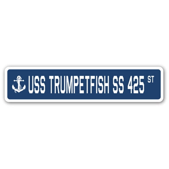USS TRUMPETFISH SS 425 Street Sign us navy ship veteran sailor gift