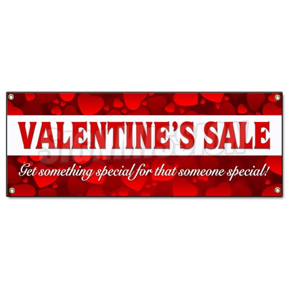 SignMission B-Valentines Day Sale Valentines Day Sale Banner Sign - Sale Holiday Valentine Discount Romantic Love