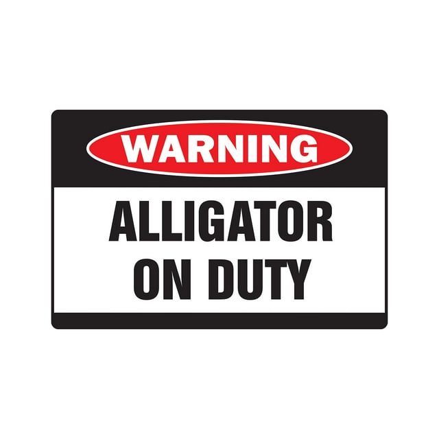 SignMission W-Alligator on Duty Alligator On Duty Warning Sign - Gator Gators Xing Crocodile Swamp