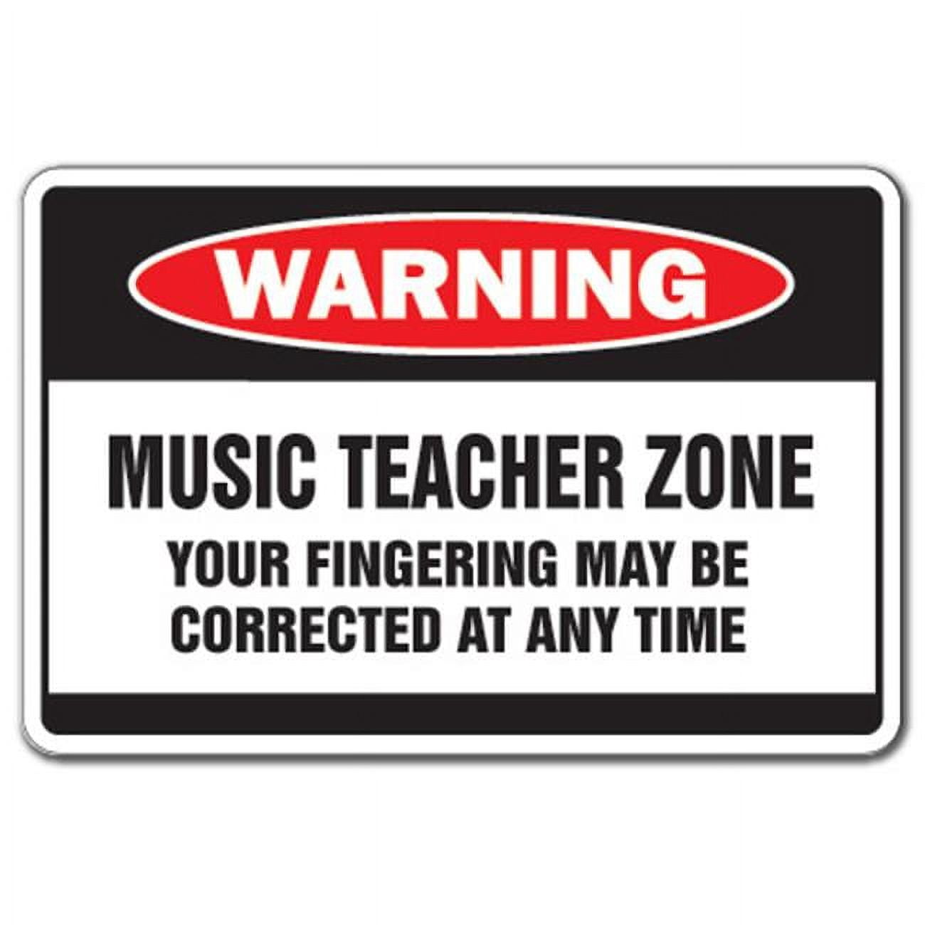 Music Problem Sign SignMission W-Music Teacher 12 x 8 in. Music Teacher Zone Warning Sign ...
