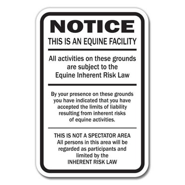 SignMission WS-A-1824-Supplemental Sign This is An Equine Facility Supplemental Equine Liability Sign