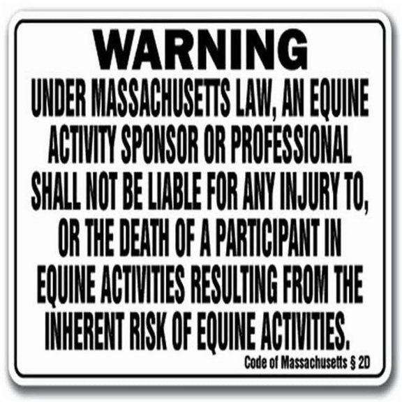SignMission WS-P-1824-Massachusetts 18 x 24 in. Warning Sign - Massachusetts Equine