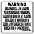 thumbnail image 1 of SignMission WS-P-1824-Nebraska 18 x 24 in. Warning Sign - Nebraska Equine, 1 of 4