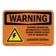 thumbnail image 1 of SignMission Warning Standby Generator Automatically with Symbol OSHA Decal Sign, 1 of 5