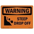 thumbnail image 1 of SignMission  Warning Steep Drop Off with Symbol OSHA Aluminum Sign, 1 of 1