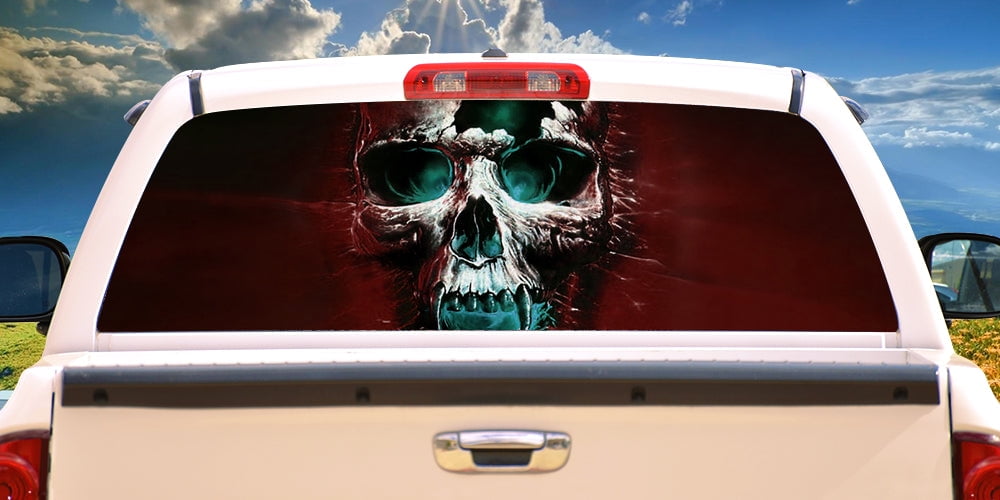 SignMission Wicked Skull Rear Window Graphic Truck View Thru Vinyl Back ...