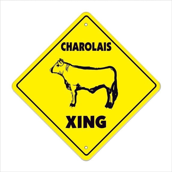 SignMission X-14-CHAROLAIS 14 in. Charolais Zone Xing Crossing Sign