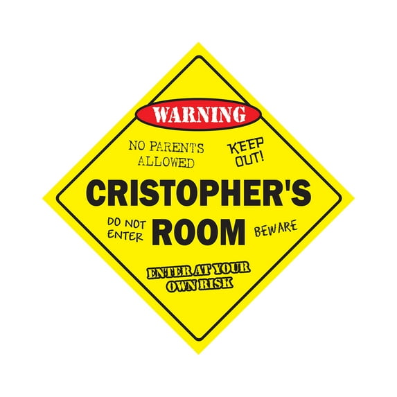SignMission X-14-Cristophers Room 14 x 14 in. Crossing Zone Xing Room Sign - Cristophers