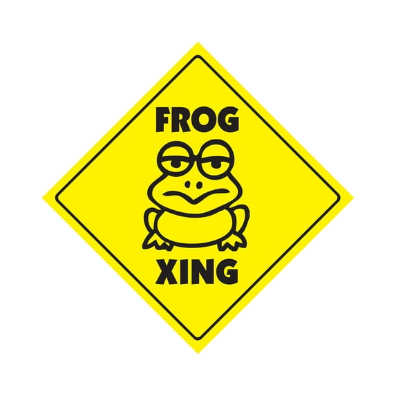 SignMission X-17-Frog 7 in. Frog Zone Xing Crossing Sign