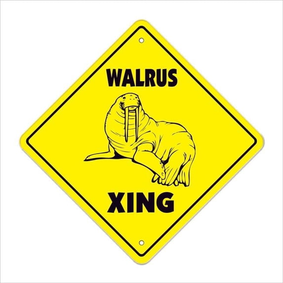 SignMission X-17-WALRUS 7 in. Walrus Zone Xing Crossing Sign