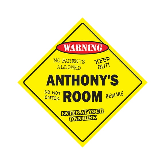 SignMission X-Anthonys Room 12 in. Anthonys Crossing Zone Xing Room Sign