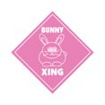 thumbnail image 1 of Bunny Crossing Sign Zone Xing | Indoor/Outdoor | 12" Tall rabbit cage food supplies fair contest, 1 of 5