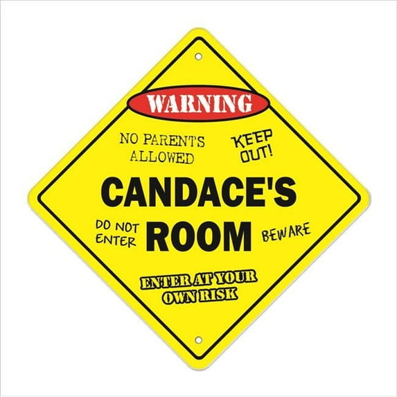SignMission X-Candaces Room 12 x 12 in. Crossing Zone Xing Room Sign - Candaces