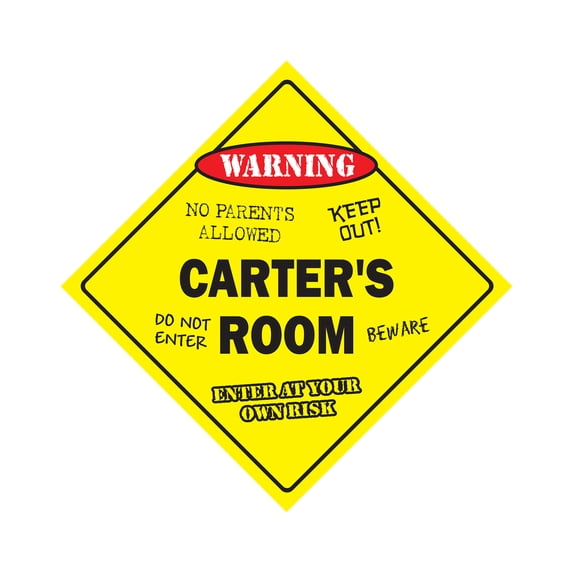 SignMission X-Carters Room 12 in. Carters Crossing Zone Xing Room Sign