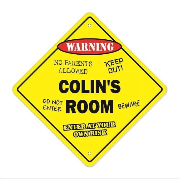 SignMission X-Colins Room 12 x 12 in. Crossing Zone Xing Room Sign - Colins