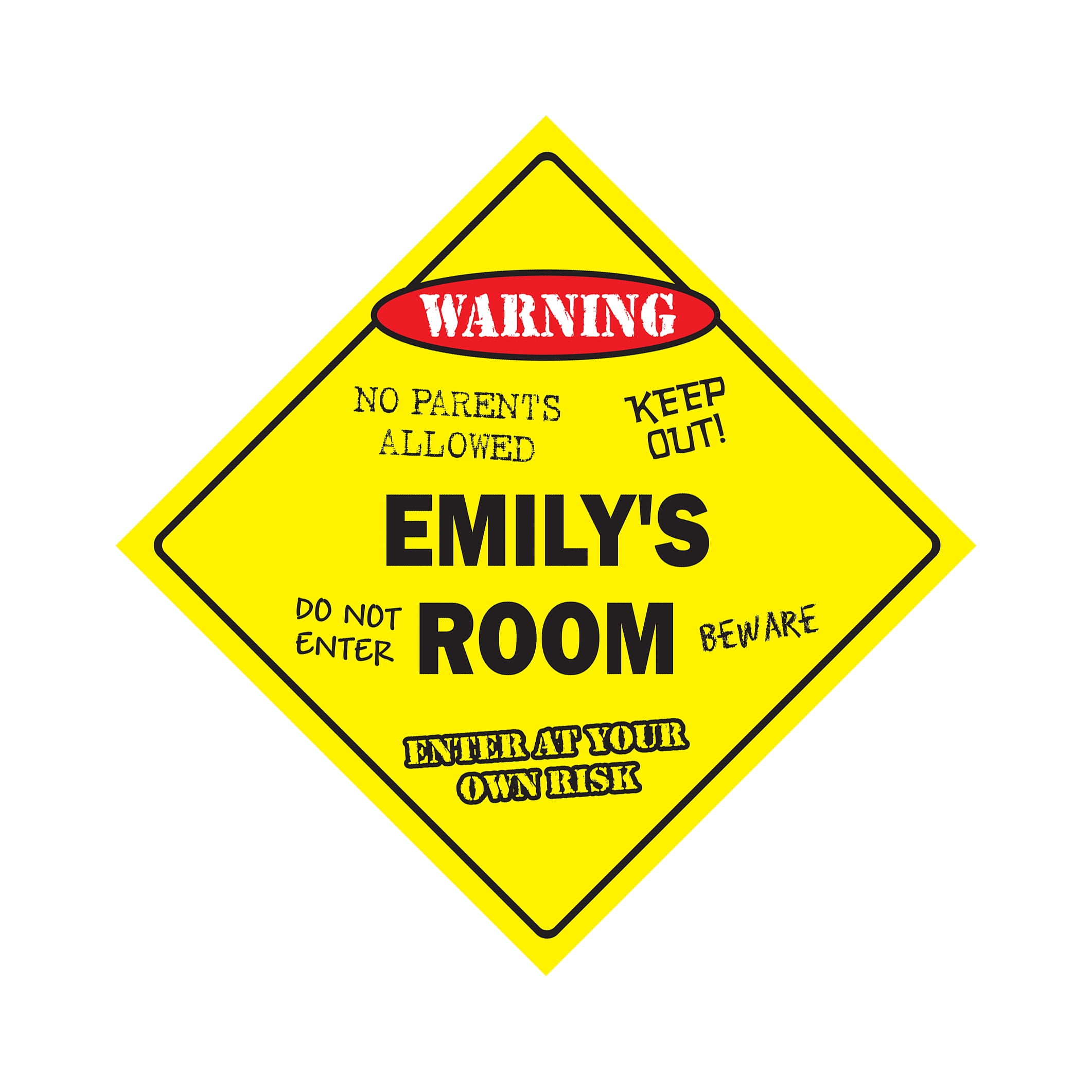 SignMission X-Emilys Room 12 x 12 in. Emilys Room Crossing Zone Xing ...