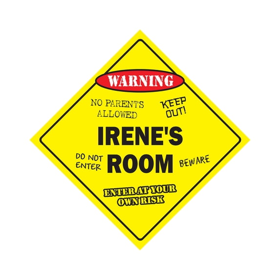 SignMission X-Irenes Room 12 x 12 in. Crossing Zone Xing Room Sign - Irenes