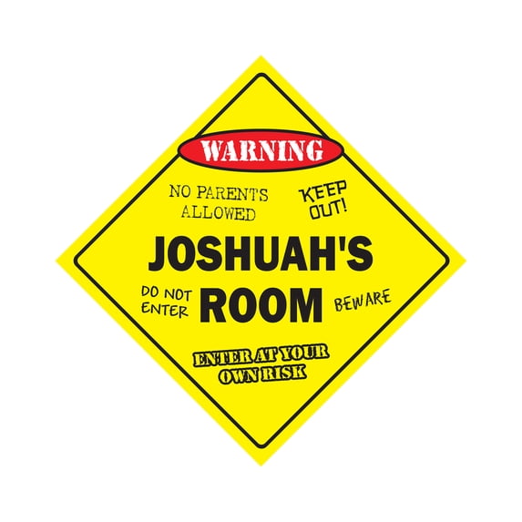 SignMission X-Joshuahs Room 12 x 12 in. Crossing Zone Xing Room Sign - Joshuahs