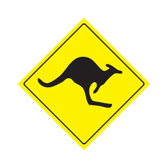 SignMission X-Kangaroo Crossing 12 x 12 in. Kangaroo Crossing Crossing Zone Xing Sign