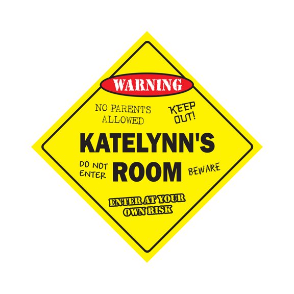 SignMission X-Katelynns Room 12 x 12 in. Crossing Zone Xing Room Sign - Katelynns